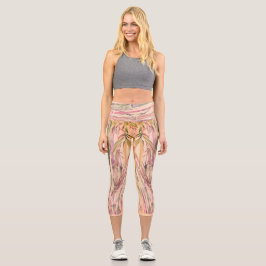 Original Kunst Digitale Wasserfarbe Bamboo Capri L Leggings