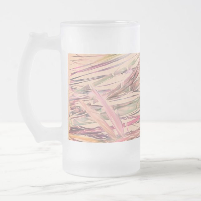 Original Kunst Digitale Wasserfarbe Bambus Mattier Mattglas Bierglas (Links)