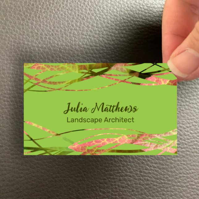 Original Landschaftsarchitektur für Grünflächen Visitenkarte (Easily customize this eye catching business card with your name and profession details, green nature)