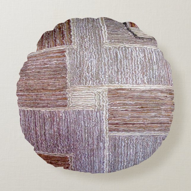 Original Lederteppich Rundes Kissen (Vorderseite)