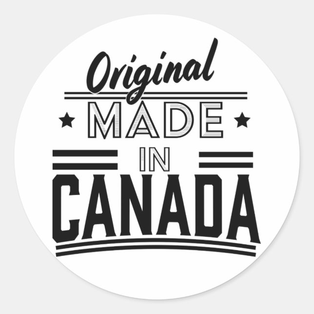 Original Made in Canada Logo Runder Aufkleber (Vorderseite)