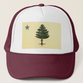 Original Maine Staat Pine Tree Flag Trucker Hat Truckerkappe