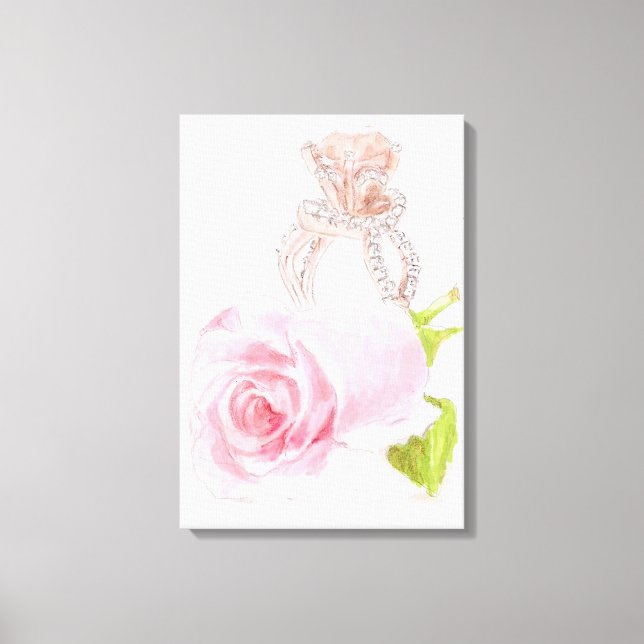 Original Malerei auf Leinwand, "Pink Diamond" Leinwanddruck (Vorderseite)