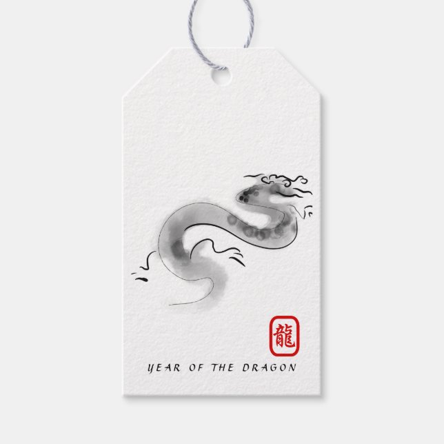 Original Malerei Chinesischer Drache Jahr Geburtst Geschenkanhänger (Vorderseite)