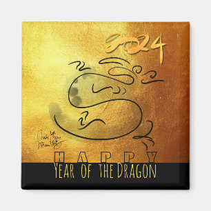 Original Malerei Dragon Vietnamese Neujahr 2024 Magnet