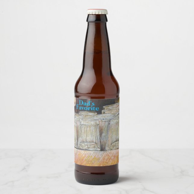 Original Malerei eines New Yorker Lunch Counter Bierflaschenetikett (Vorderseite)