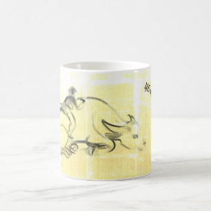 Original Malerei Water Buffalo Kind Ox Year WM Kaffeetasse