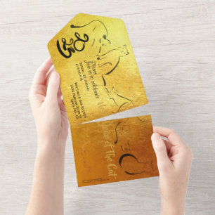 Original Malerkatze Vietnamesisch Neujahr 2023 Inv All In One Einladung