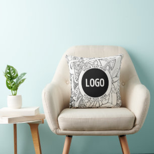 Original Modern Line Artwork & Your Logo Kissen