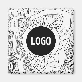 Original Modern Line Artwork & Your Logo Magnet