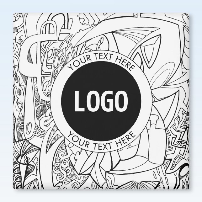 Original Modern Line Artwork & Your Logo Magnet (Von Creator hochgeladen)