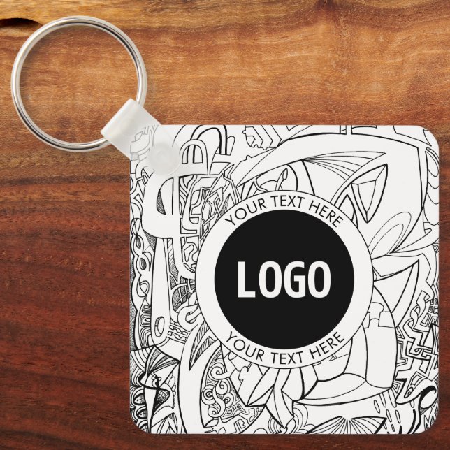 Original Modern Line Artwork & Your Logo Schlüsselanhänger (Vorderseite)