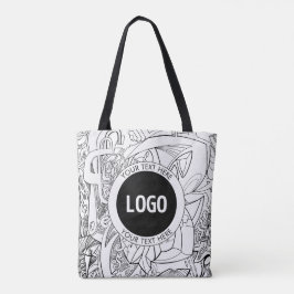 Original Modern Line Artwork & Your Logo Tasche