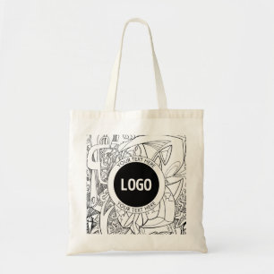 Original Modern Line Artwork & Your Logo Tragetasche