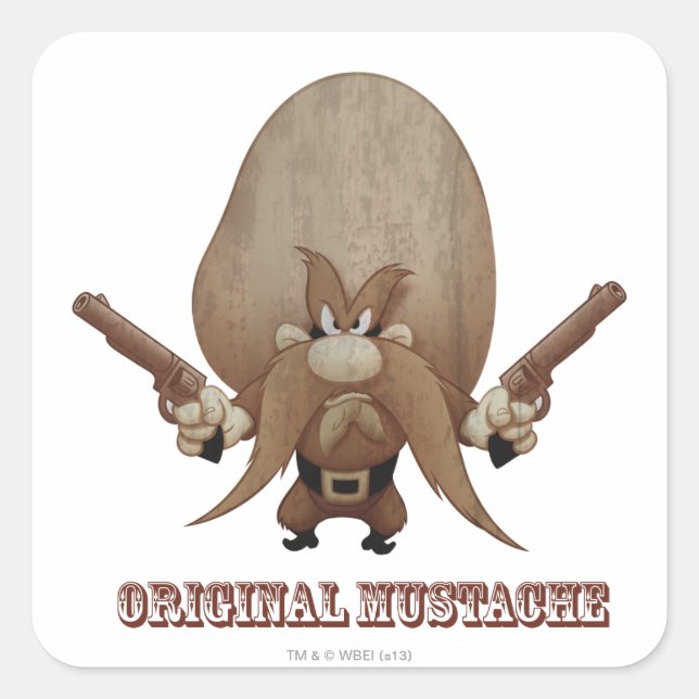 Original Mustache Quadratischer Aufkleber (Vorderseite)