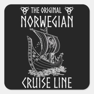 Original Norwegian Cruise Line - Nostalgische Reis Quadratischer Aufkleber