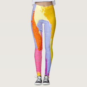Original Ölgemälde: farbenfroh Abstrakt Leggings