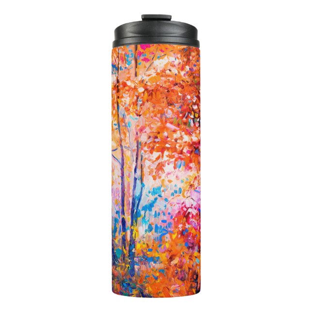Original Ölmalerei mit schönem Herbstlan Thermosbecher (Vorderseite)
