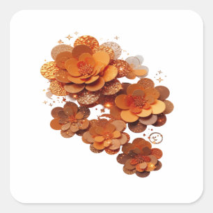 Original Orange ORANGE FLORAL FANTASY Aufkleber