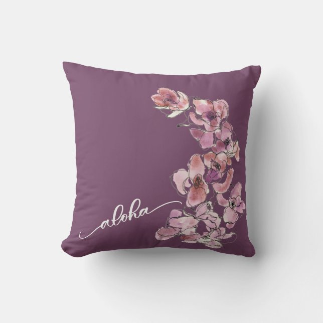Original Orchid Aloha Kissen 16" x 16" (Vorderseite)
