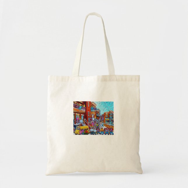 ORIGINAL PAINTINGS OF MONTREAL FOR SALE WINTER SCE TRAGETASCHE (Vorne)