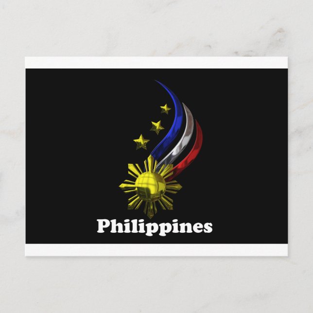 Original philippinisches Logo. Mabuhay Pilipinas ! Postkarte (Vorderseite)