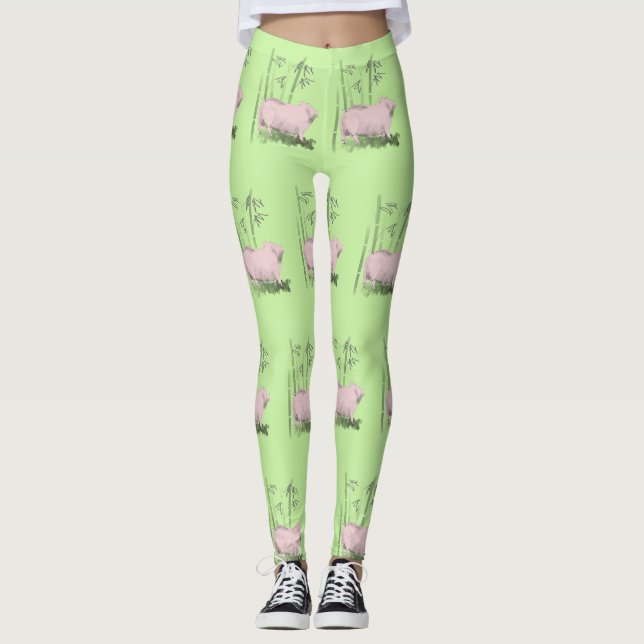Original Pig und Bambus wählen farbige Leggings au (Vorderseite)