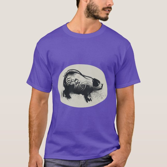 Original Pig Zeichnend 2019 Man T - Shirt (Vorderseite)