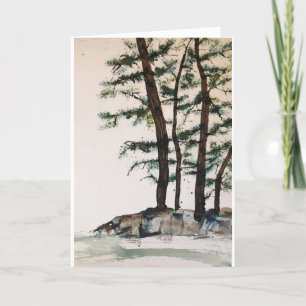 Original Pine Tree Art auf leerer Karte