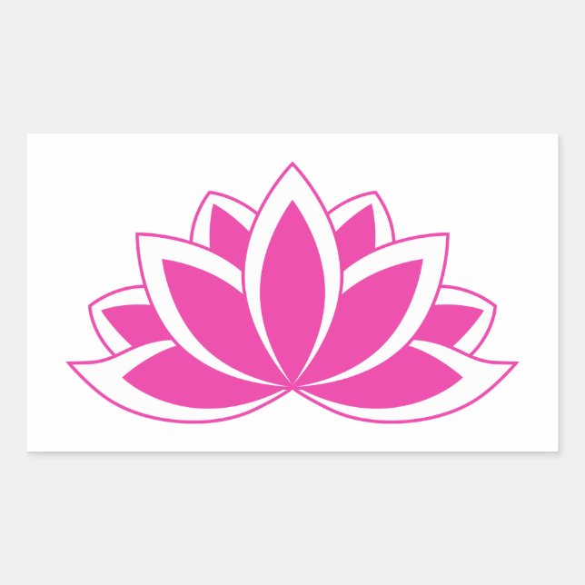 Original Pink Buddhist Symbol Lotus Blume Rechteckiger Aufkleber (Vorderseite)