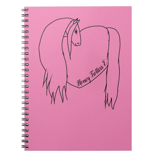 Original Pink Horse Heart Spiral Notebook Notizblock (Vorderseite)