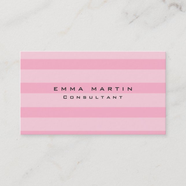 Original Pink Streifen Feminine Einzigartige Moder Visitenkarte (Vorderseite)