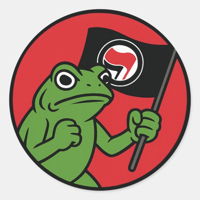Original Portland Frog Sticker Decal: Anti Fascist (Devant)