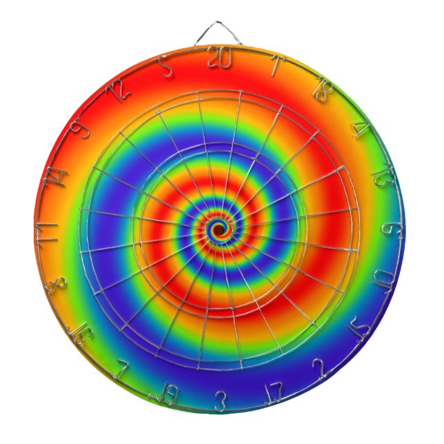 Original Rainbow Gradient farbenfroher Spiraleffek Dartscheibe (vorne)