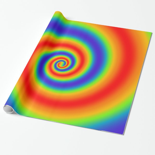 Original Rainbow Gradient farbenfroher Spiraleffek Geschenkpapier (Ungerollt)