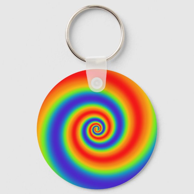 Original Rainbow Gradient farbenfroher Spiraleffek Schlüsselanhänger (Vorderseite)