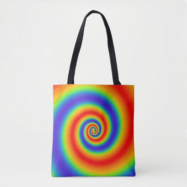 Original Rainbow Gradient farbenfroher Spiraleffek Tasche (Vorderseite)