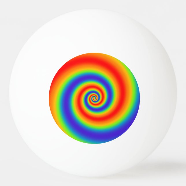 Original Rainbow Gradient farbenfroher Spiraleffek Tischtennisball (Vorderseite)