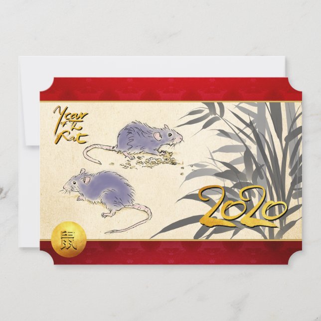 Original Rats Bamboo Malerei 2020 HFCI (Vorderseite)