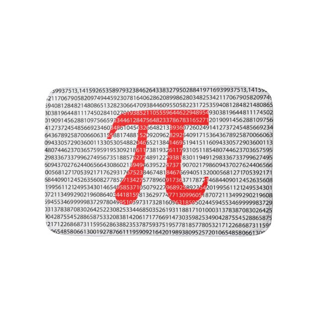 Original red number pi day mathematical symbol badematte (Vorderseite)