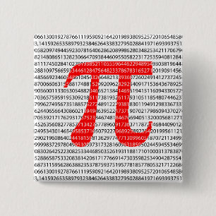 Original red number pi day mathematical symbol button
