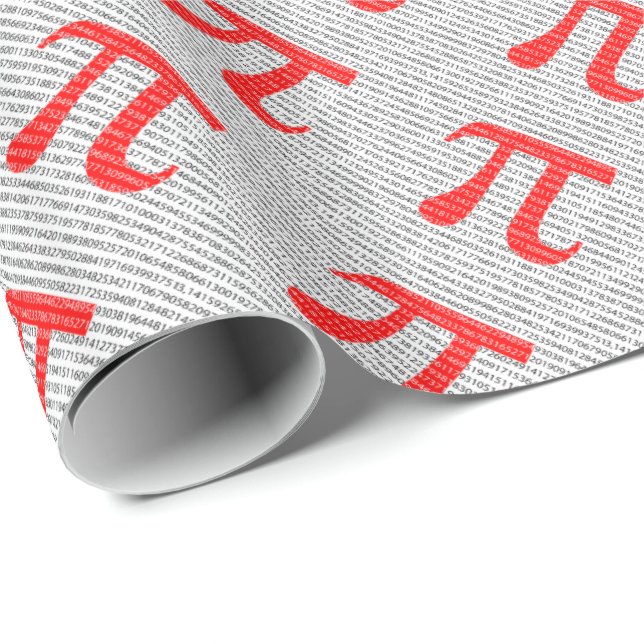 Original red number pi day mathematical symbol geschenkpapier (Rolleneckpunkt)