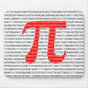 Original red number pi day mathematical symbol mousepad