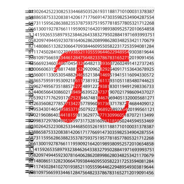 Original red number pi day mathematical symbol notizblock (Vorderseite)