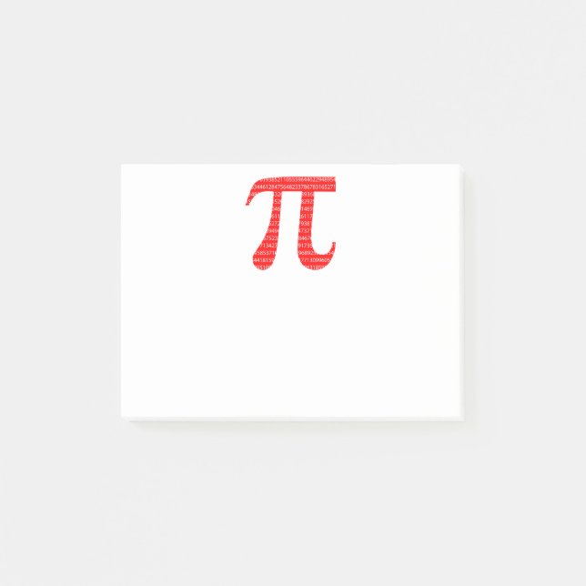 Original red number pi day mathematical symbol post-it klebezettel (Vorderseite)