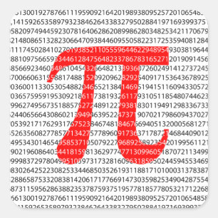 Original red number pi day mathematical symbol quadratischer aufkleber