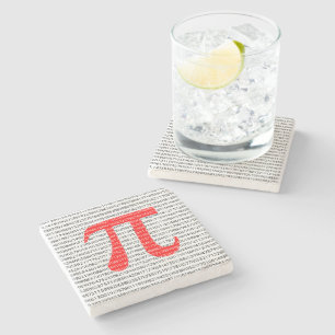 Original red number pi day mathematical symbol steinuntersetzer