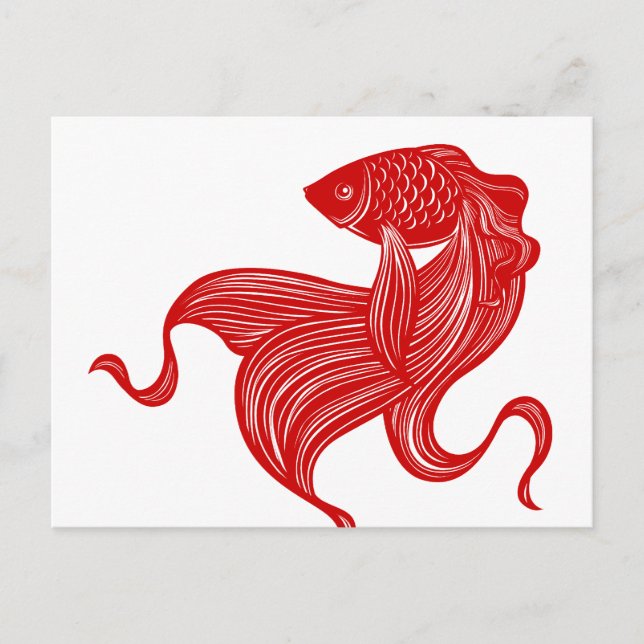Original Schere-Cut Goldfish Postkarte (Vorderseite)