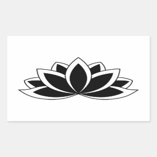 Original Schwarz-weiße buddhistische Symbol Lotus  Rechteckiger Aufkleber