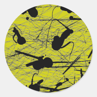 Original Schwarzer Spritzer Malerei Runder Aufkleber